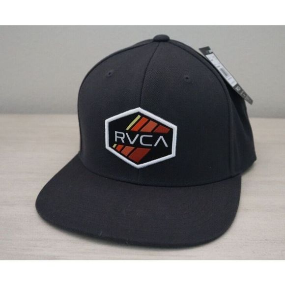 RVCA AVYHA00347 Unisex Pirate Black Stripe Hex Snapback Hat - Picture 1 of 6